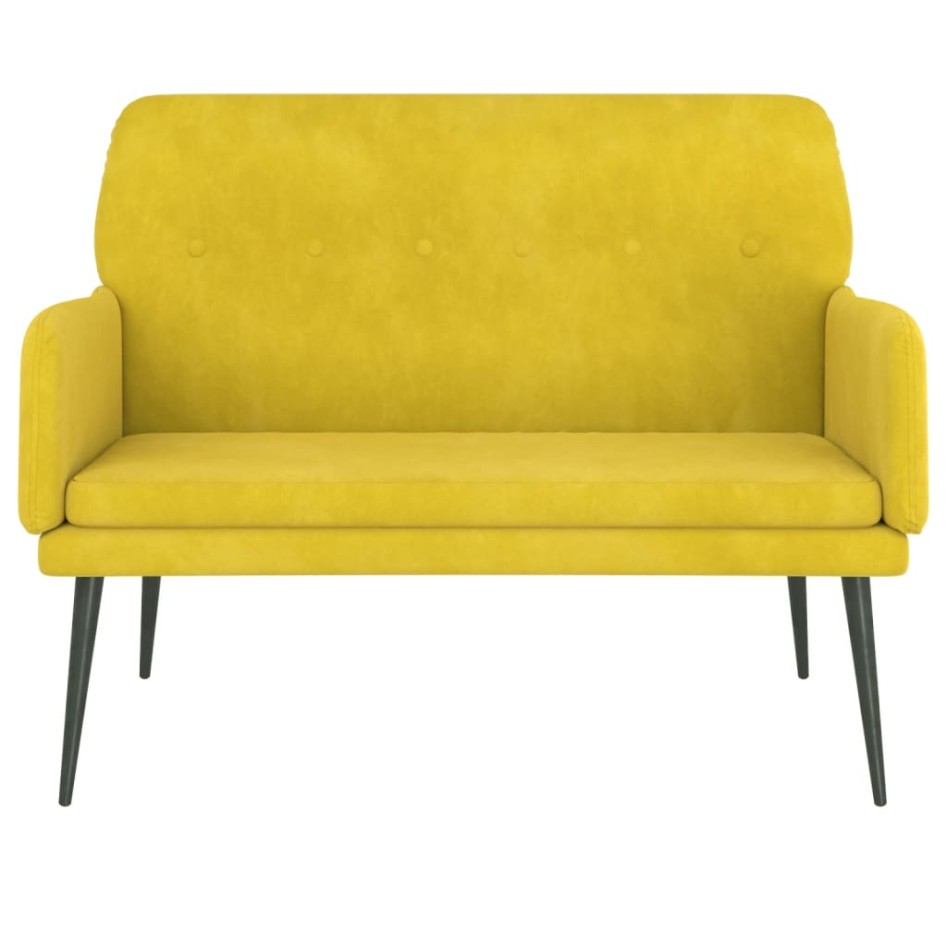 Banco de terciopelo amarillo 108x79x79