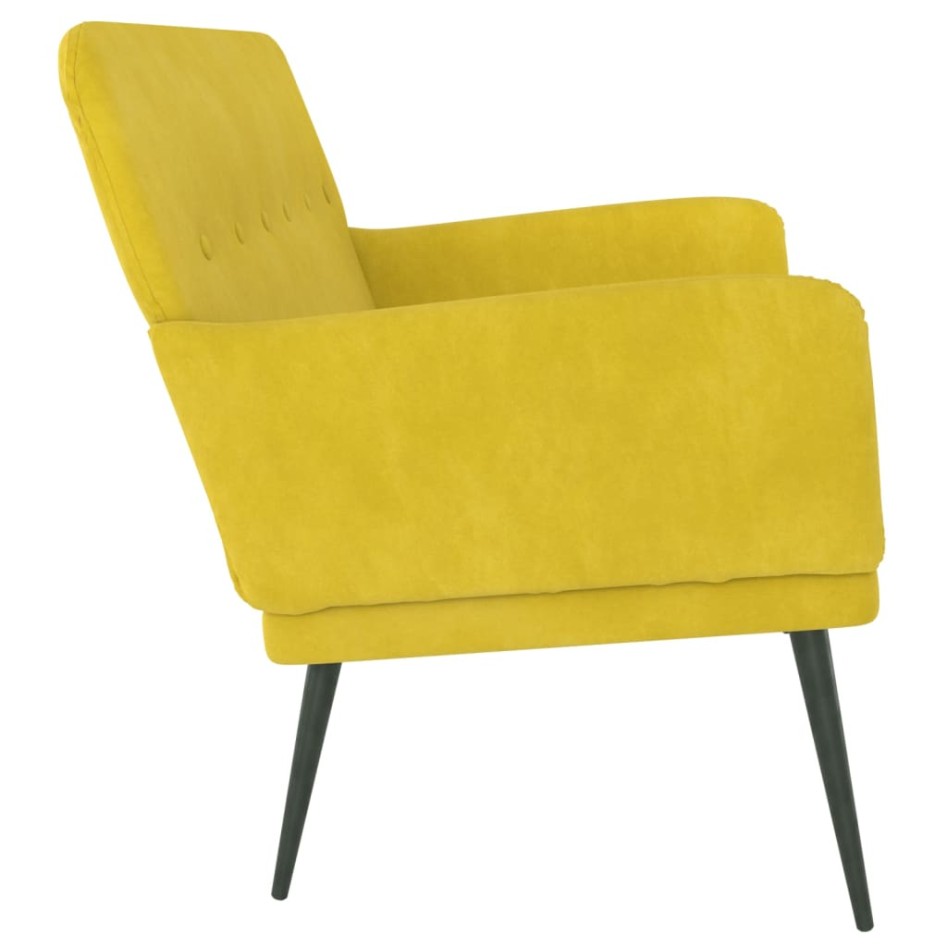 Banco de terciopelo amarillo 108x79x79
