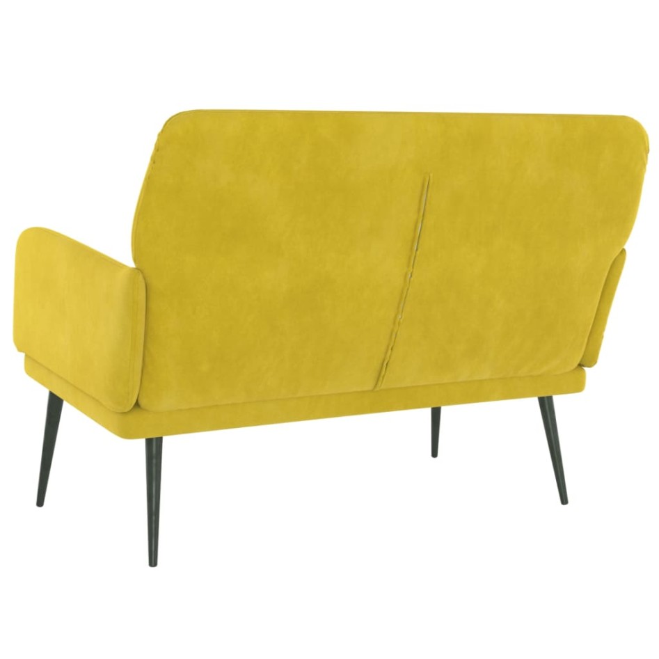Banco de terciopelo amarillo 108x79x79