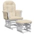 Sillón de lactancia con taburete tela blanco