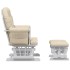 Sillón de lactancia con taburete tela blanco