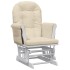 Sillón de lactancia con taburete tela blanco