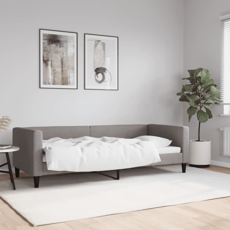 Sofá cama sin colchón tela gris taupe 80x200