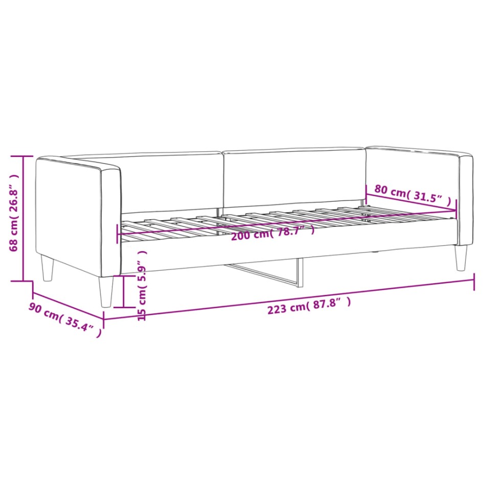 Sofá cama sin colchón tela gris taupe 80x200