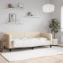 Sofá cama sin colchón tela crema 90x200