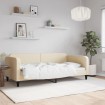 Sofá cama sin colchón tela crema 100x200 cm