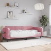 Sofá cama sin colchón terciopelo rosa 90x200 cm