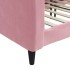Sofá cama sin colchón terciopelo rosa 90x200
