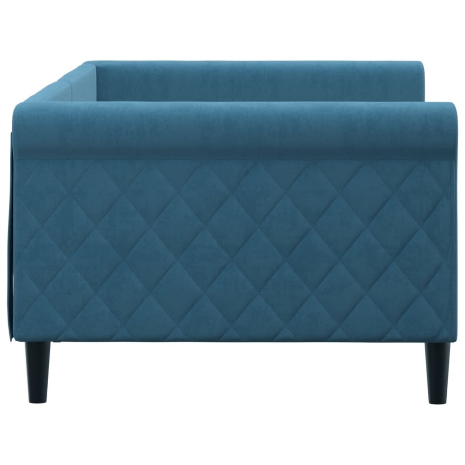 Sofá cama sin colchón terciopelo azul 90x200