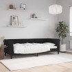 Sofá cama sin colchón terciopelo negro 80x200 cm