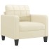 Sillón cuero sintético crema 60