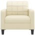 Sillón cuero sintético crema 60
