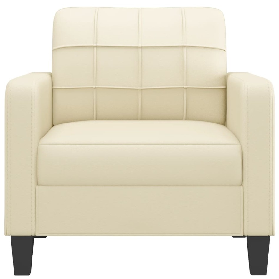Sillón cuero sintético crema 60