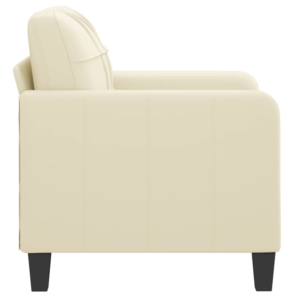 Sillón cuero sintético crema 60