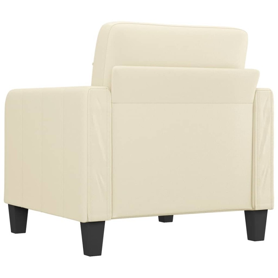 Sillón cuero sintético crema 60