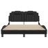 Estructura cama con luces LED cuero sintético negro 120x200