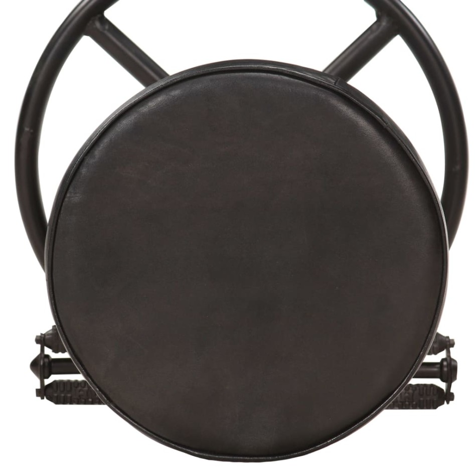 Taburetes de cocina 2 unidades cuero auténtico de cabra