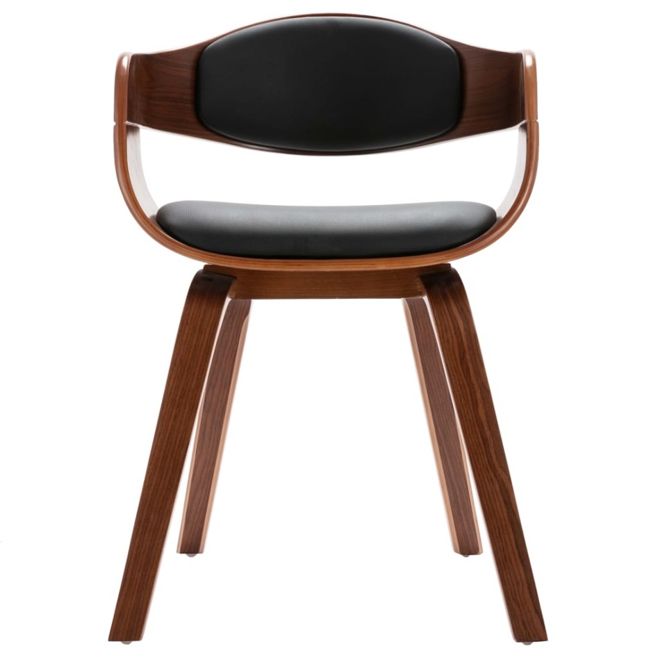 Sillas de comedor 2 unidades madera curvada y cuero