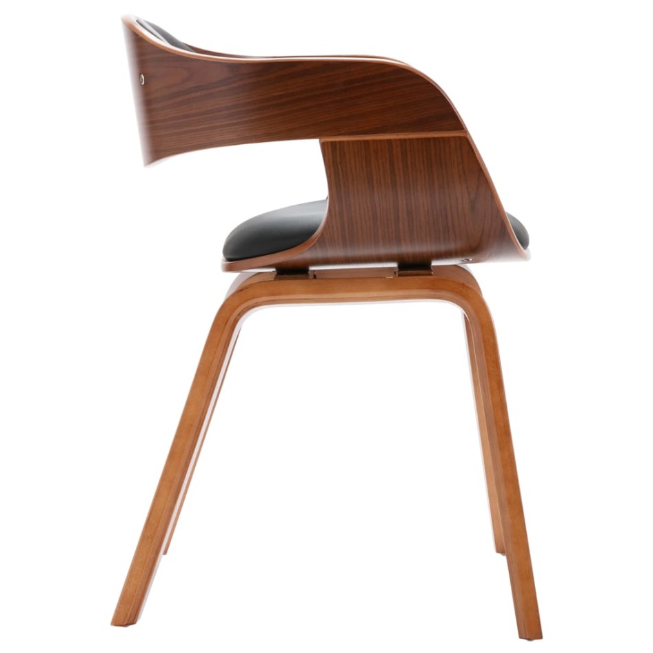 Sillas de comedor 2 unidades madera curvada y cuero