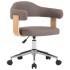 Silla de comedor giratoria de madera curvada y tela gris