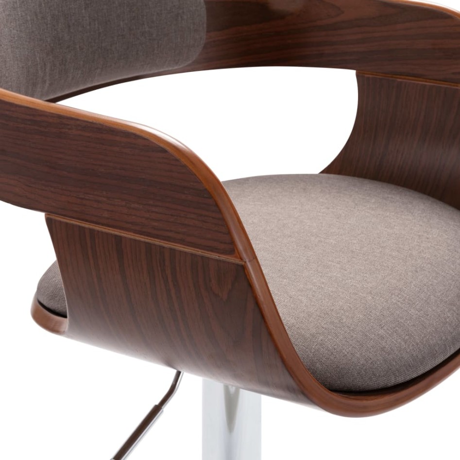 Taburete de cocina madera contrachapada y tela gris