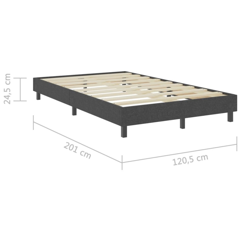 Estructura de cama box spring tela gris 120x200