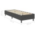 Estructura de cama Box Spring sin colchón tela gris 80x200