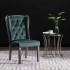 Silla de comedor de terciopelo verde