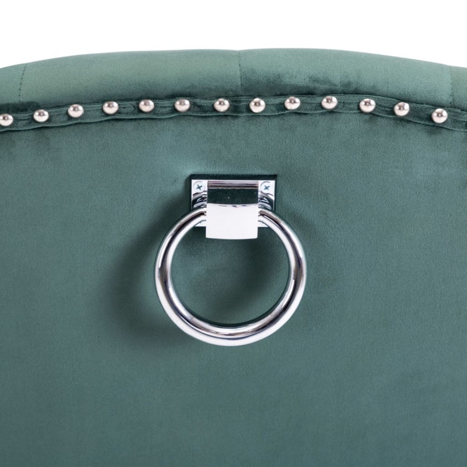 Silla de comedor de terciopelo verde