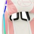 Silla gaming con luces LED RGB cuero sintético rosa y