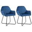 Sillas de comedor 2 unidades terciopelo azul