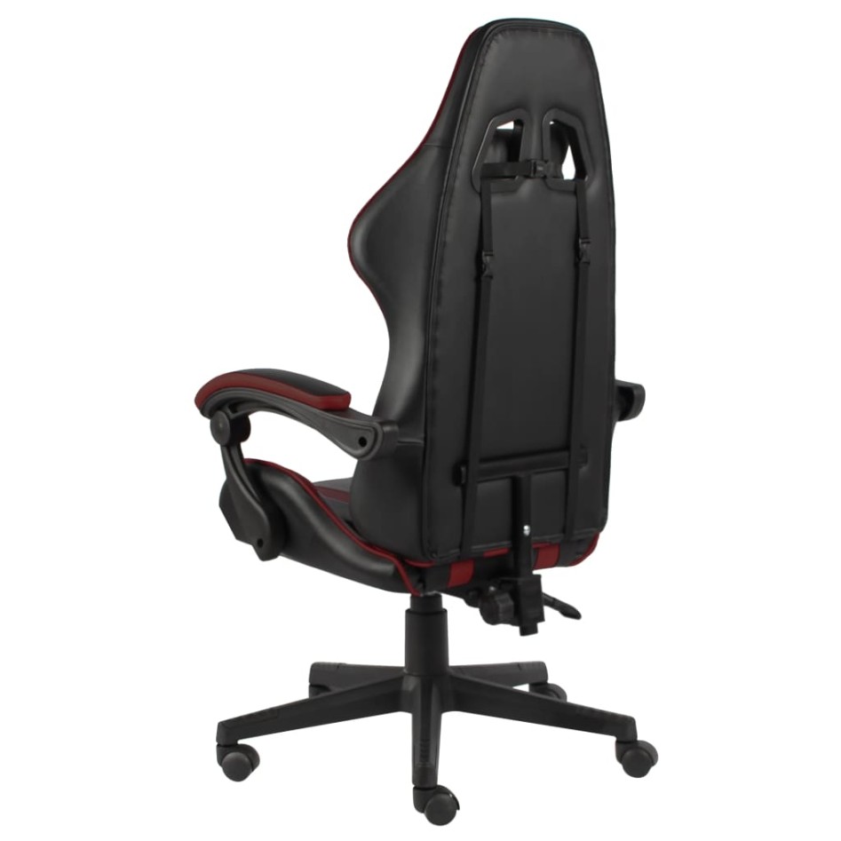 Silla gaming de cuero sintético negro y rojo