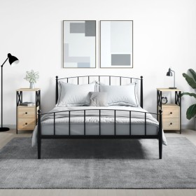 Mesita noche 2 uds madera ingeniería roble Sonoma 34x35,5x70