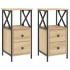 Mesita noche 2 uds madera ingeniería roble Sonoma 34x35,5x70
