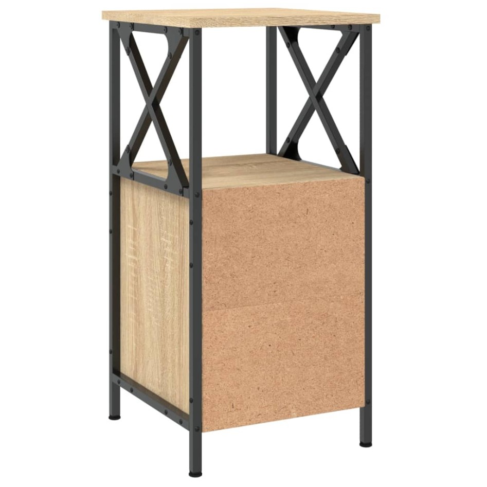 Mesita noche 2 uds madera ingeniería roble Sonoma 34x35,5x70