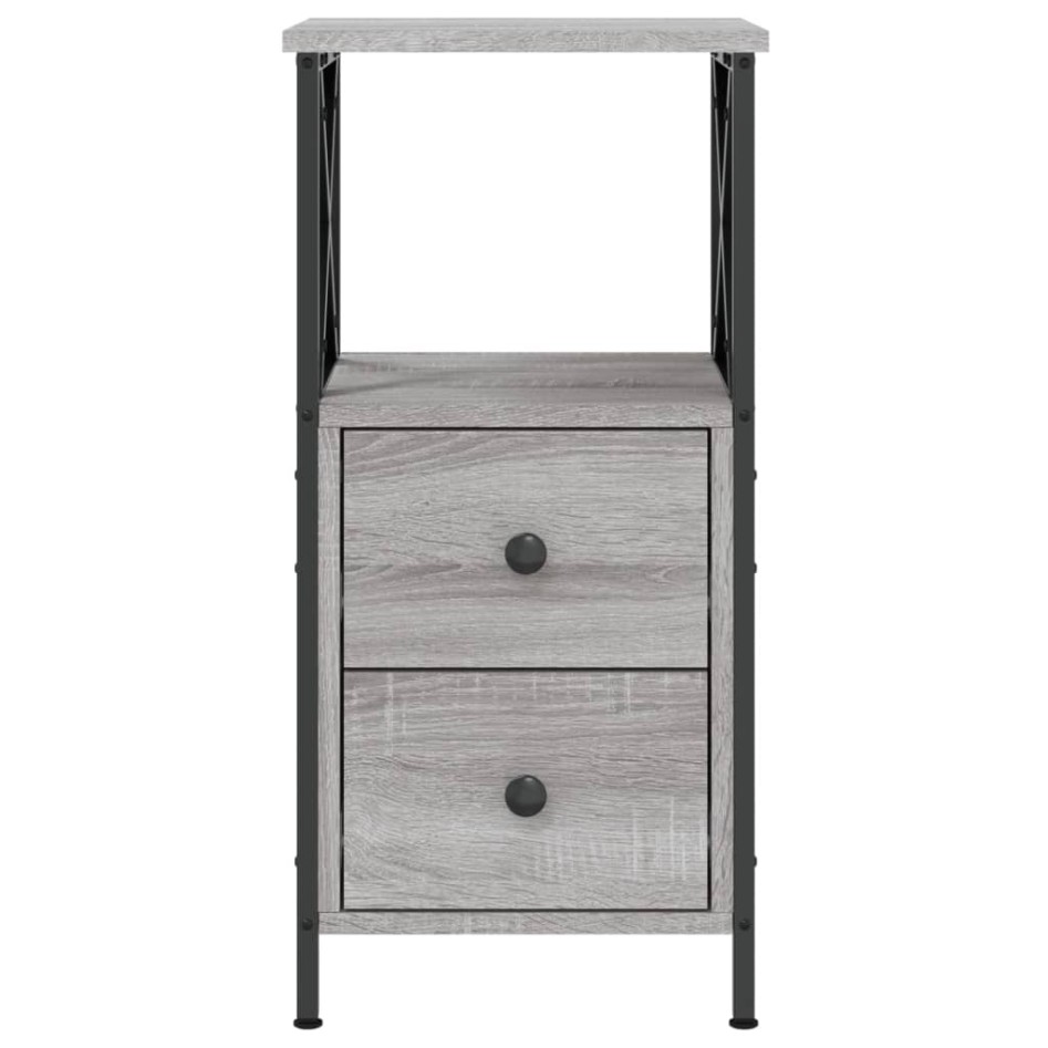 Mesitas noche 2 uds madera ingeniería gris Sonoma 34x35,5x70