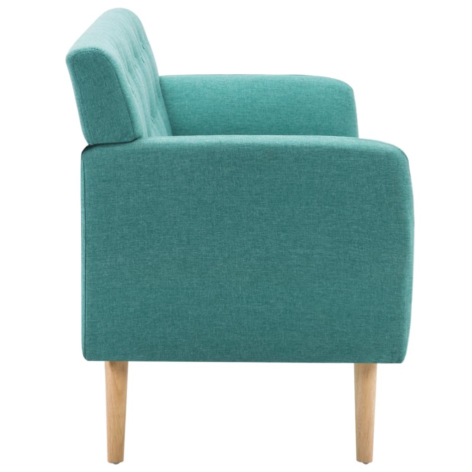 Sofá de 3 plazas tapizado de tela verde 172x70x82