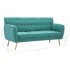 Sofá de 3 plazas tapizado de tela verde 172x70x82