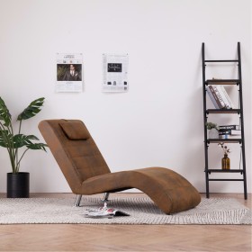 Diván con almohada de piel de ante artificial