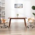 Silla de comedor giratoria madera curvada cuero sintético