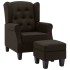 Sillón con reposapiés de tela marrón