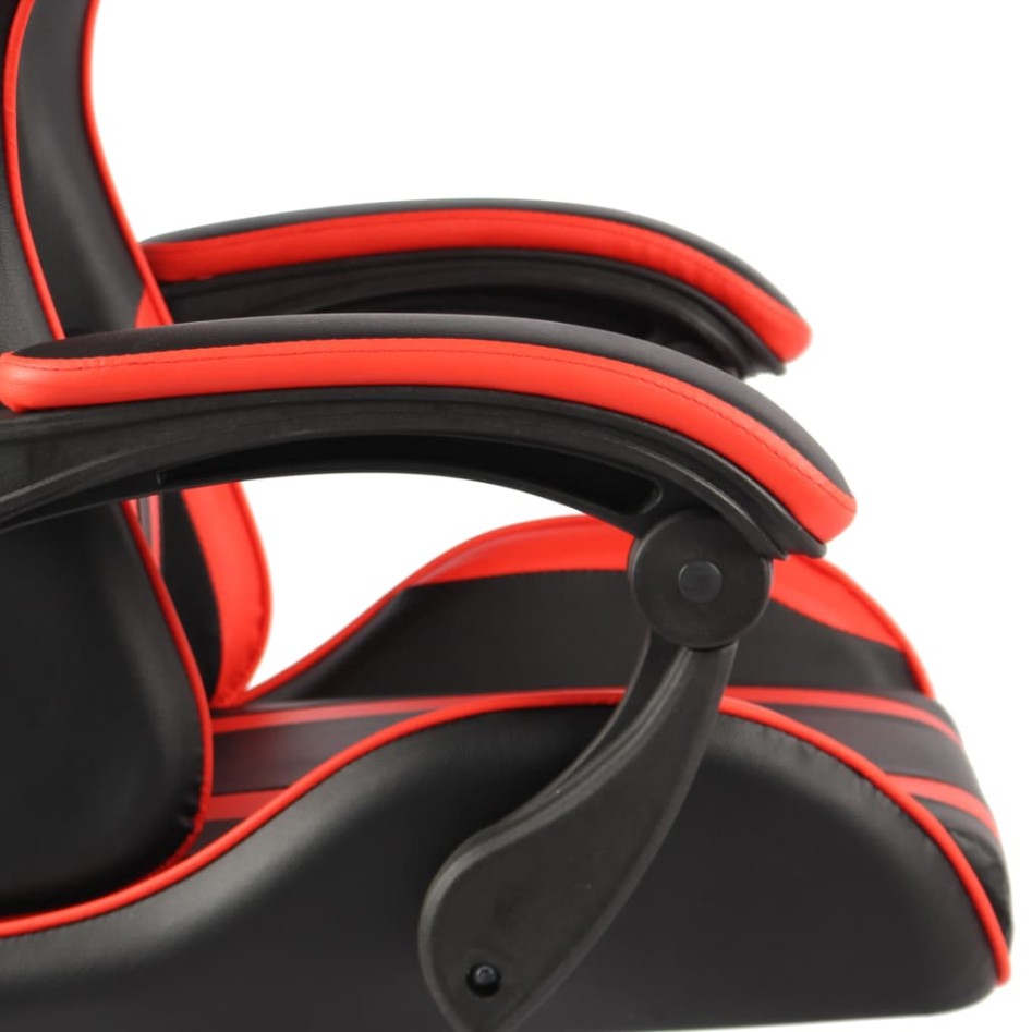 Silla gaming con reposapiés cuero sintético negro y