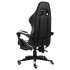 Silla gaming con reposapiés cuero sintético negro y