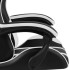 Silla gaming con reposapiés cuero sintético negro y
