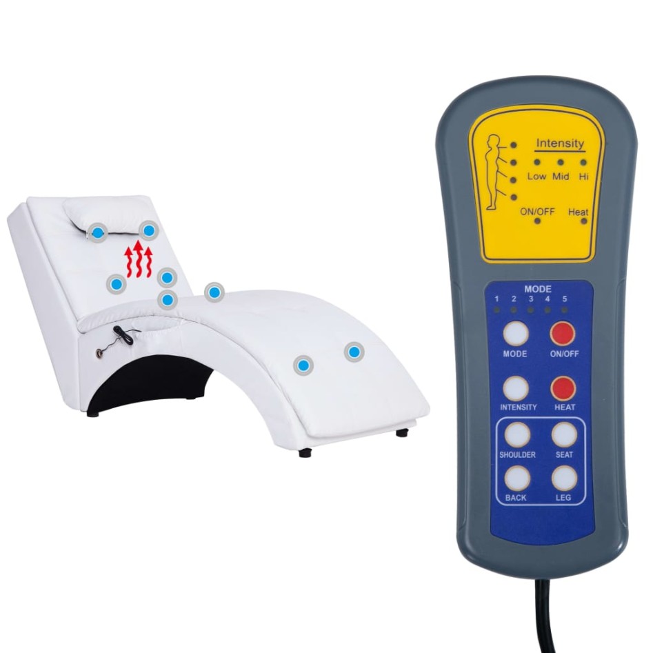 Diván de masaje con almohada de cuero sintético