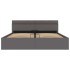 Cama canapé hidráulica con LED cuero sintético gris 180x200