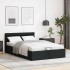 Cama hidráulica almacenaje LED sin colchón negro 140x200