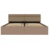 Cama canapé hidráulica LED cuero sintético capuchino 160x200