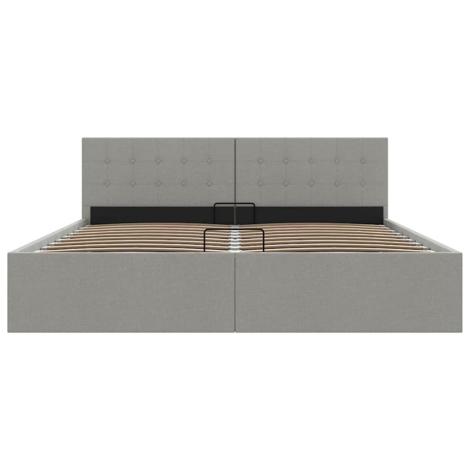 Cama hidráulica almacenaje sin colchón gris claro 180x200