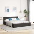 Cama canapé hidráulica de almacenaje sin colchón gris